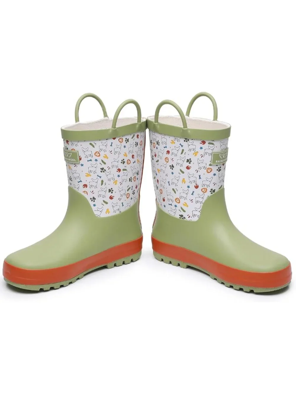 Waterproof Toddler Rain Boots with Easy-On Handles | Fun Printed Kids Outdoor